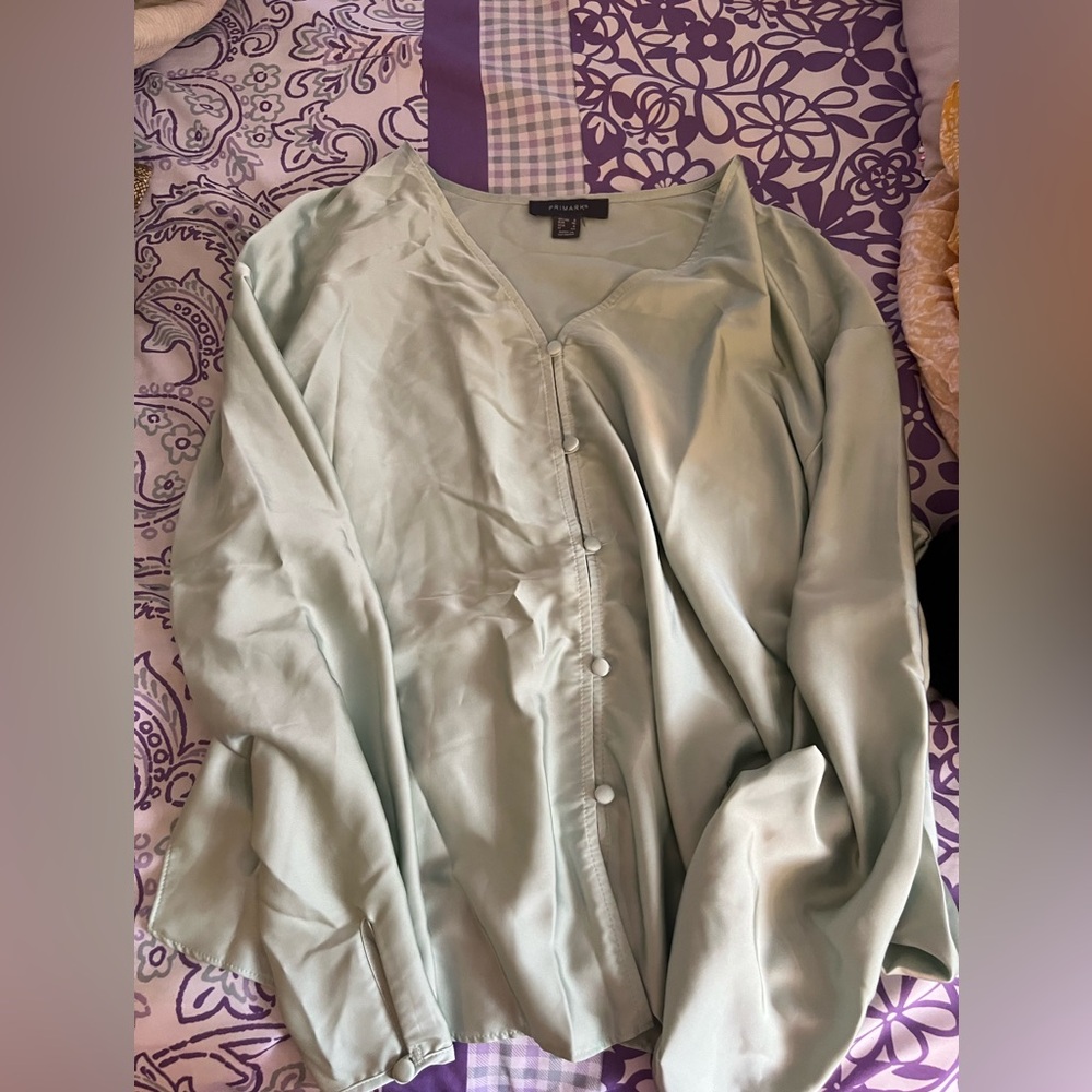 Primark light green blouse